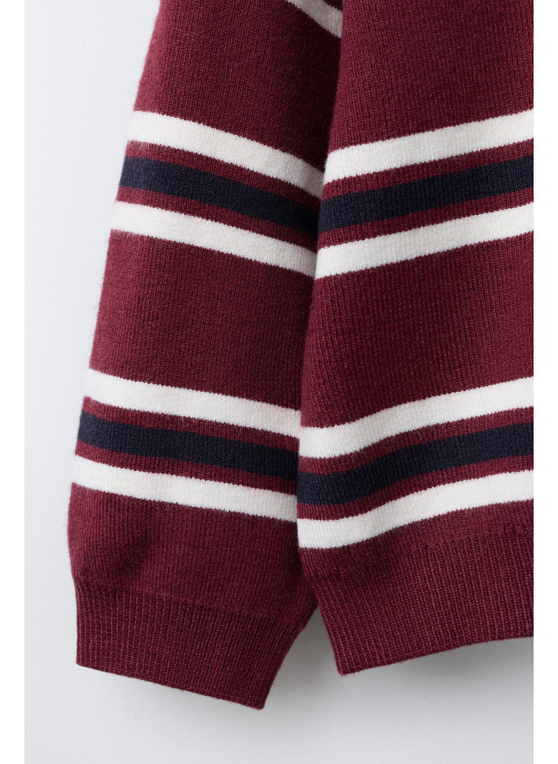 ТРИКОТАЖНОЕ ПОЛО В ПОЛОСКУ С ВЫШИВКОЙ ТРИКОТАЖНОЕ ПОЛО В ПОЛОСКУ С ВЫШИВКОЙ