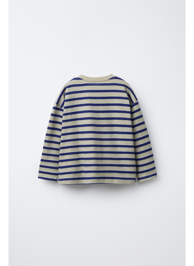 ЛОНГСЛИВ В ПОЛОСКУ С НАШИВКОЙ ЛОНГСЛИВ В ПОЛОСКУ С НАШИВКОЙ