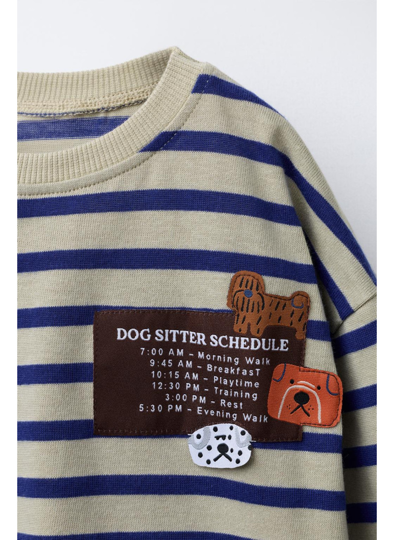 ЛОНГСЛИВ В ПОЛОСКУ С НАШИВКОЙ ЛОНГСЛИВ В ПОЛОСКУ С НАШИВКОЙ