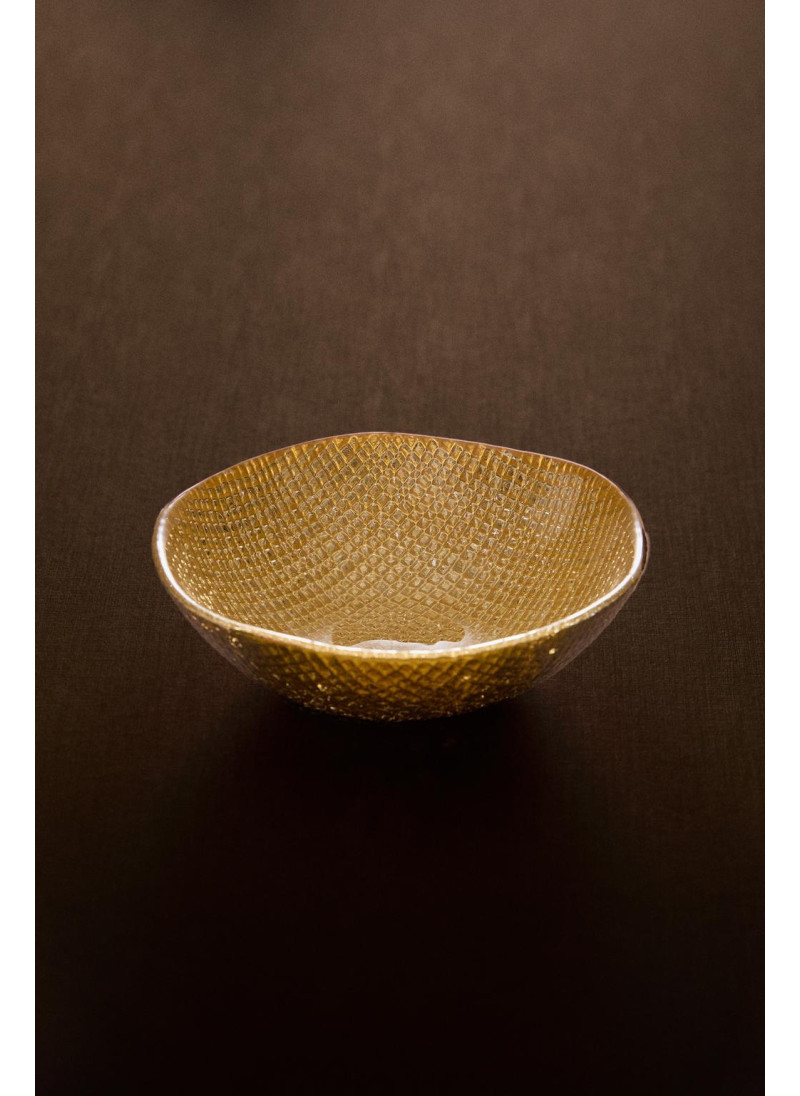Золотая неправильная стеклянная чаша Золотая неправильная стеклянная чаша