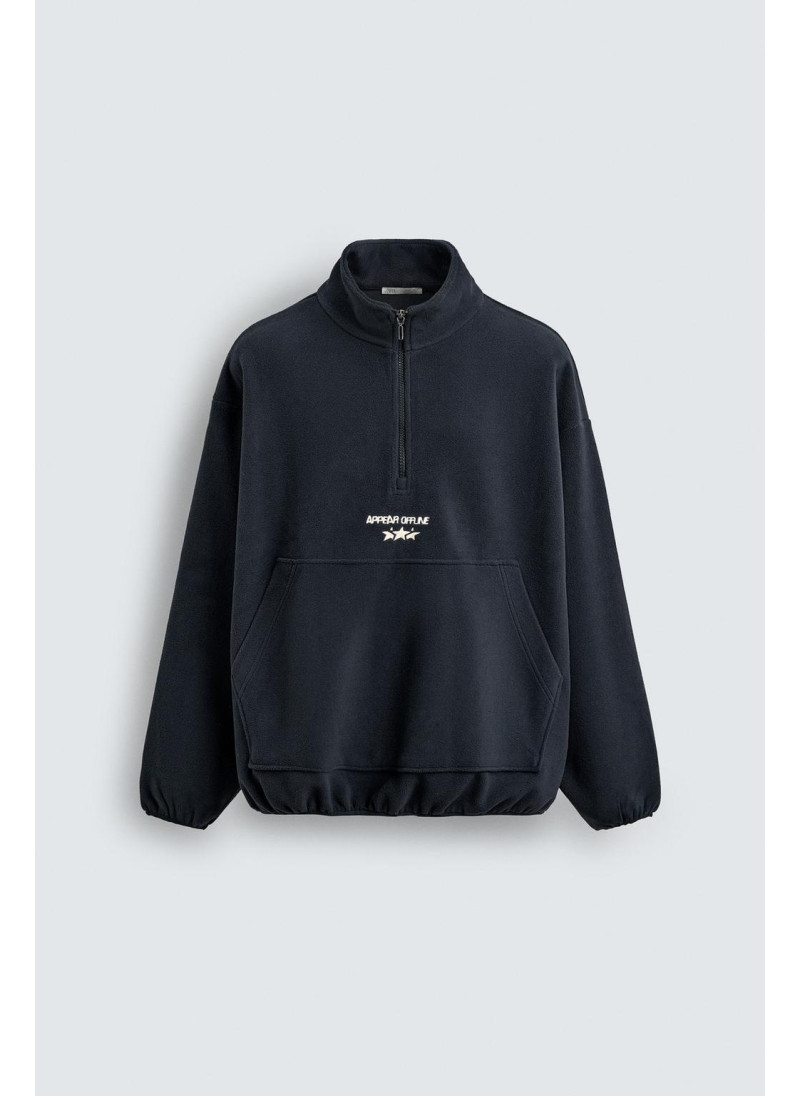 ТОЛСТОВКА ИЗ ПОЛАРФЛИСА НА МОЛНИИ С ВЫШИВКОЙ ТОЛСТОВКА ИЗ ПОЛАРФЛИСА НА МОЛНИИ С ВЫШИВКОЙ