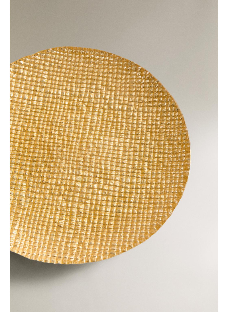 Золотая неправильная стеклянная десертная тарелка Золотая неправильная стеклянная десертная тарелка