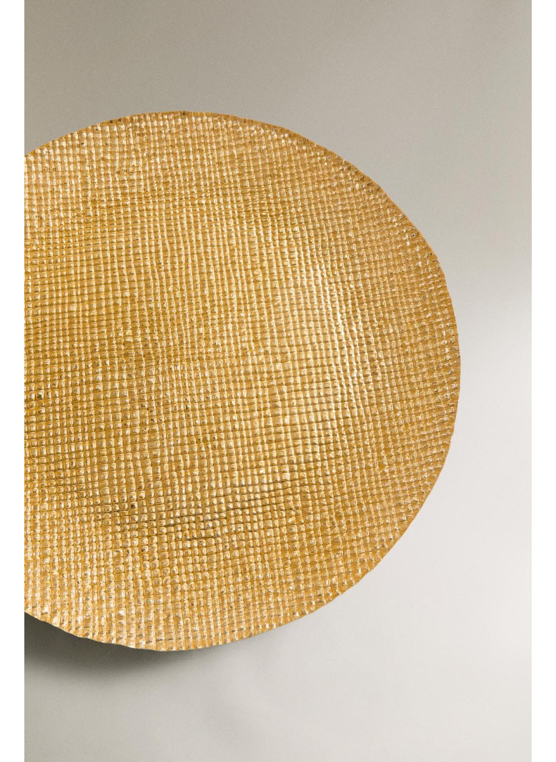 Золотое неровное стеклянное сервировочное блюдо Золотое неровное стеклянное сервировочное блюдо