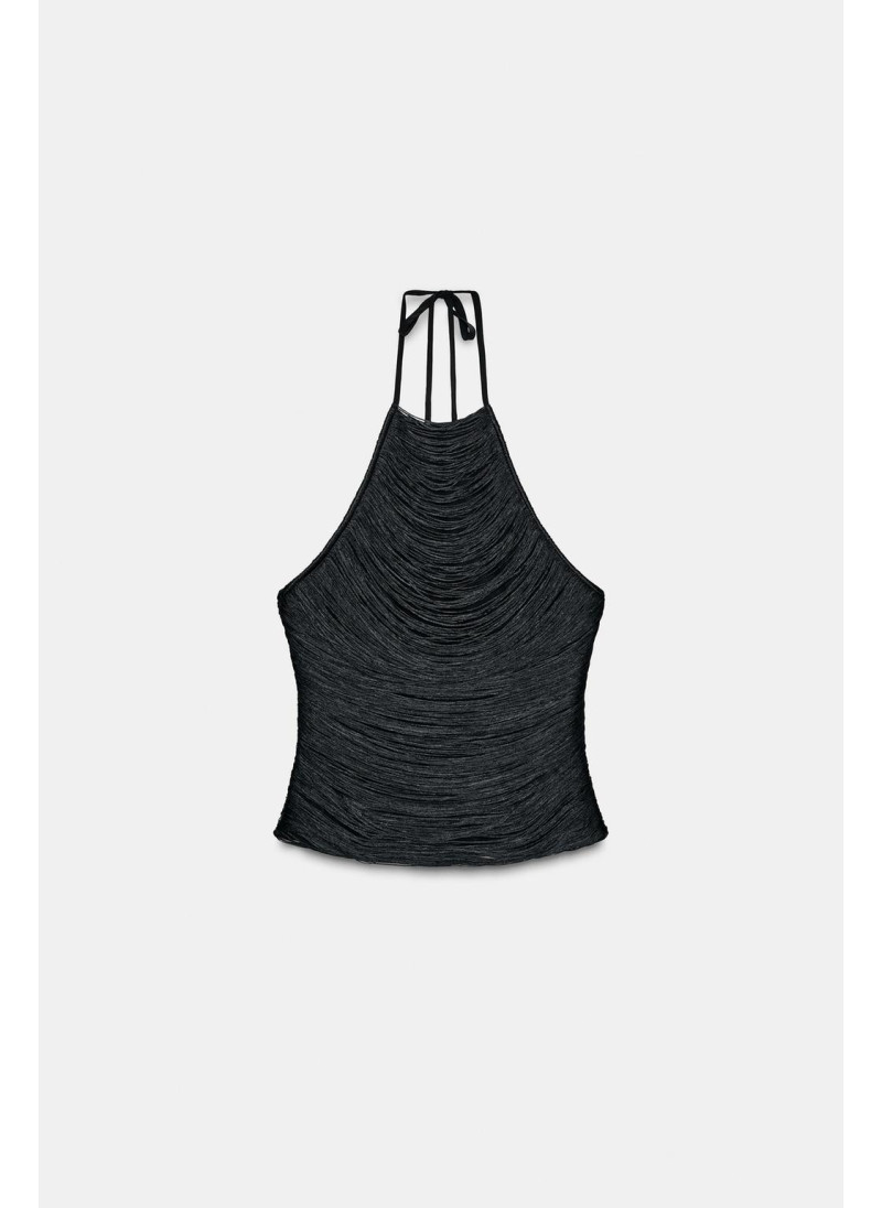 Топ с завязками на шее и бахромой Топ с завязками на шее и бахромой