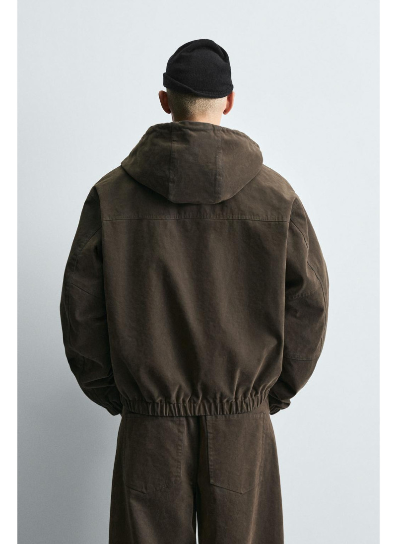 Пуховик с капюшоном из вельвета Пуховик с капюшоном из вельвета