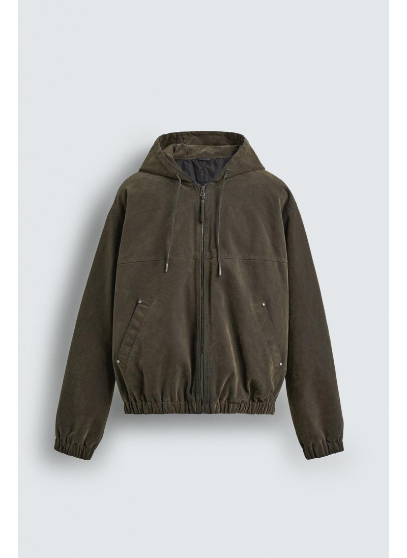 Пуховик с капюшоном из вельвета Пуховик с капюшоном из вельвета