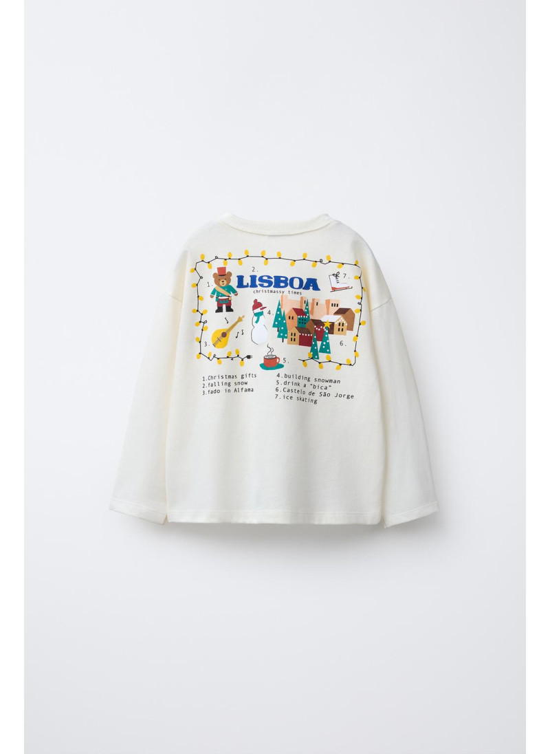 Футболка с принтом лиссабона и слоганом города Футболка с принтом лиссабона и слоганом города