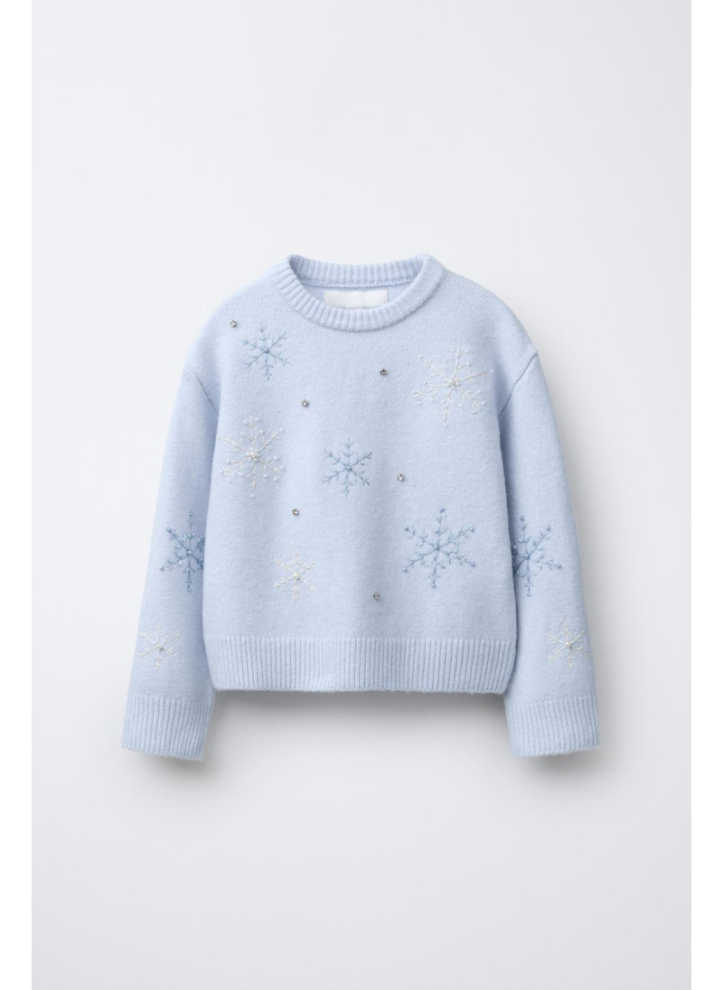 ВЯЗАНЫЙ ДЖЕМПЕР СО СНЕЖИНК�...