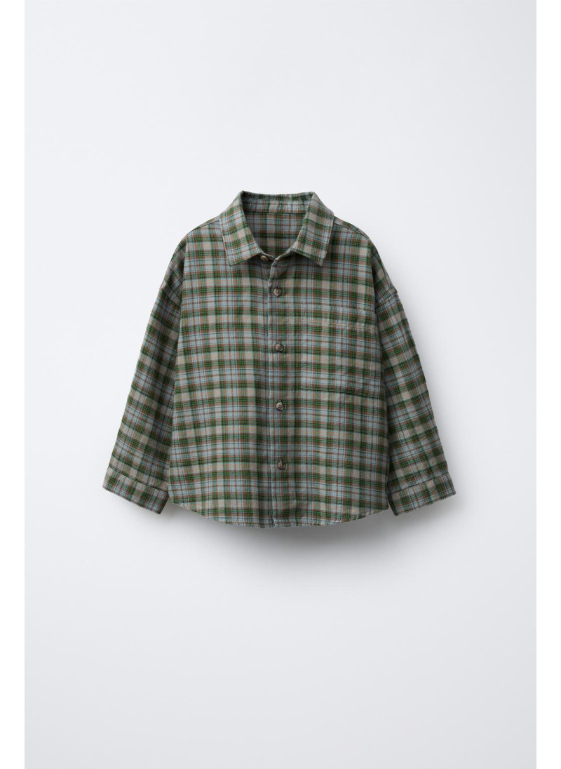 Рубашка в клетку с карманом