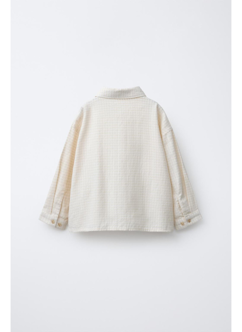 Рубашка с текстурой и вышитыми деревьями Рубашка с текстурой и вышитыми деревьями