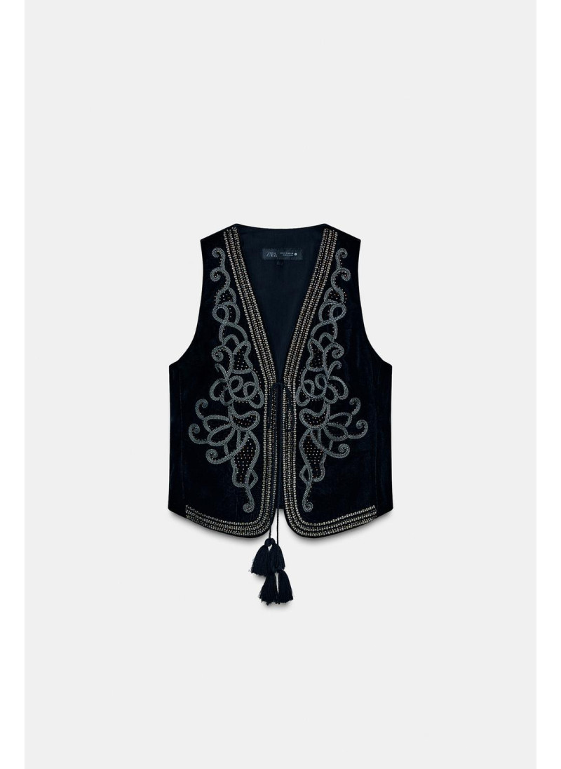 Жилет из вельвета с вышивкой zw collection Жилет из вельвета с вышивкой zw collection