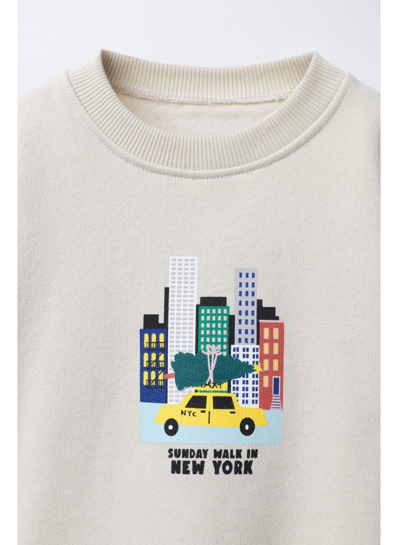 Свитшот с принтом нью-йорка Свитшот с принтом нью-йорка