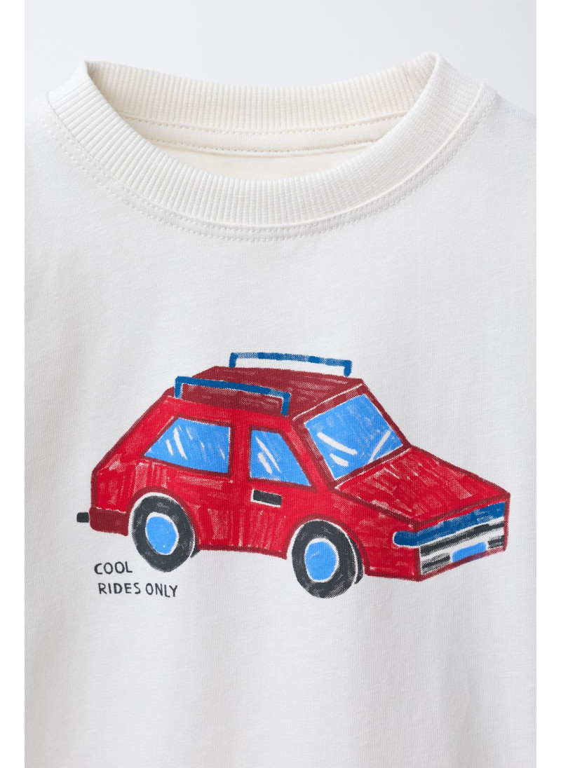 Футболка с принтом транспортных средств Футболка с принтом транспортных средств