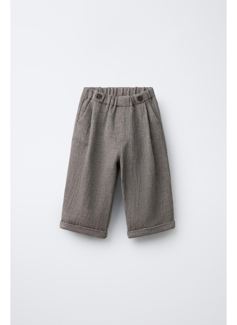 Широкие брюки rustic baggy с пуговицами и шерстью Широкие брюки rustic baggy с пуговицами и шерстью