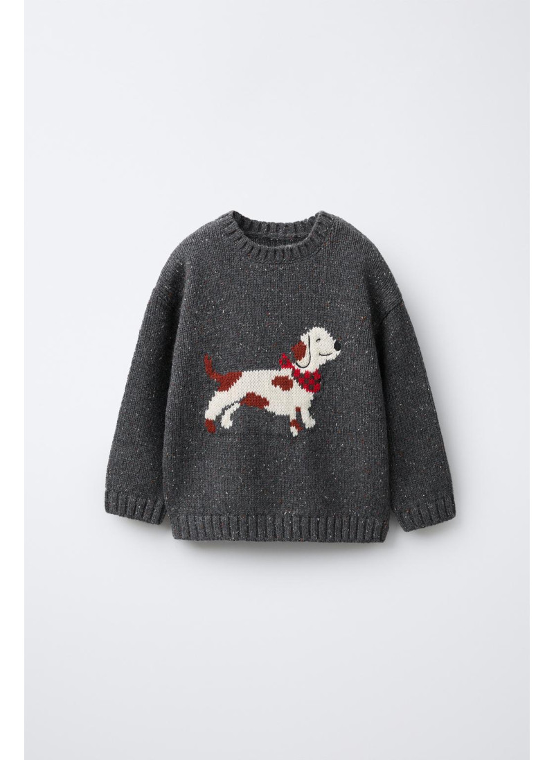 ЖАККАРДОВЫЙ СВИТЕР С ТАКСОЙ ЖАККАРДОВЫЙ СВИТЕР С ТАКСОЙ