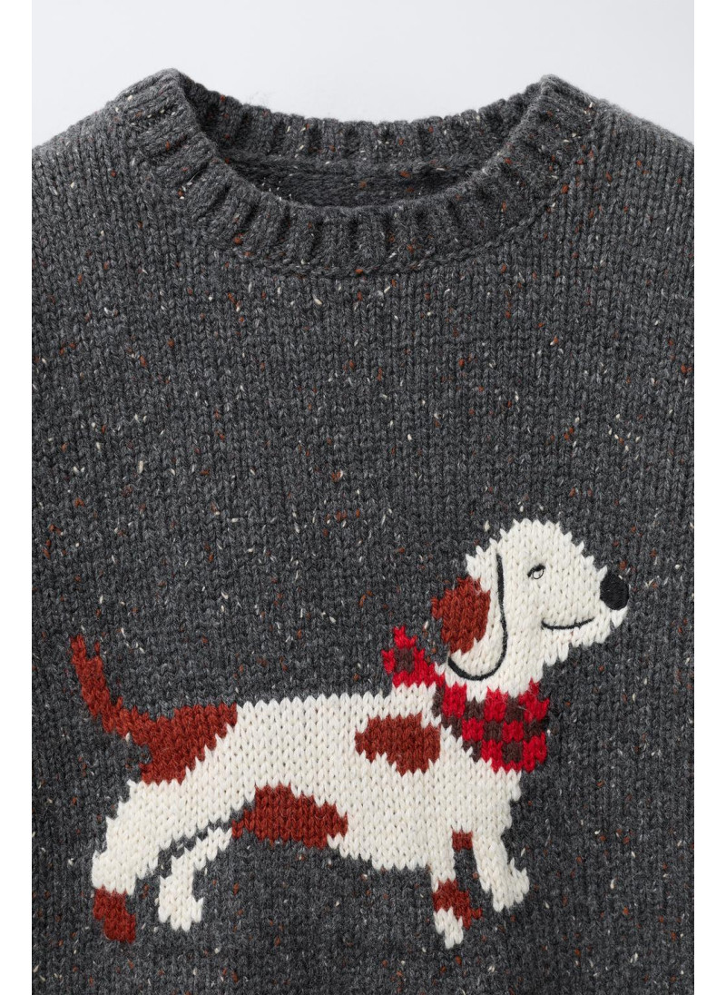 ЖАККАРДОВЫЙ СВИТЕР С ТАКСОЙ ЖАККАРДОВЫЙ СВИТЕР С ТАКСОЙ