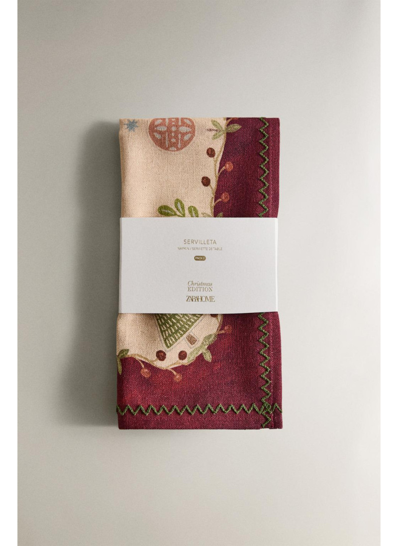 Набор рождественских салфеток с рисунком (набор из 2) Набор рождественских салфеток с рисунком (набор из 2)