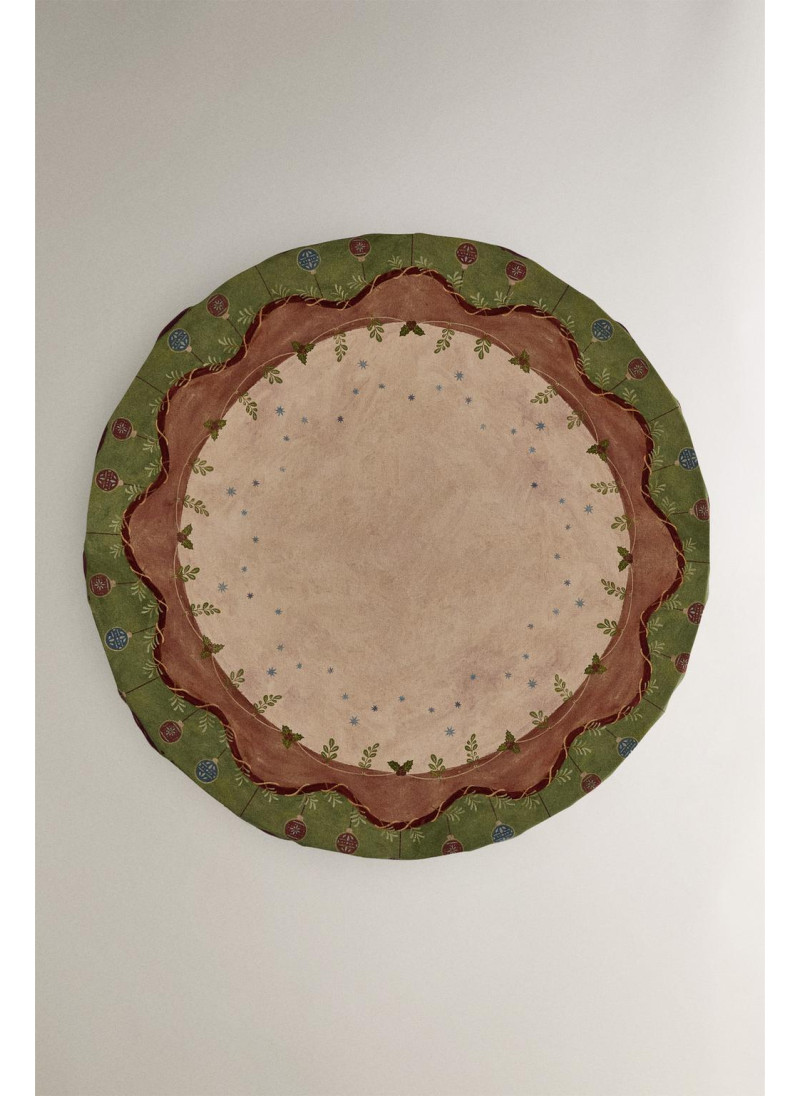 Хлопковый скатерть с новогодним принтом Хлопковый скатерть с новогодним принтом