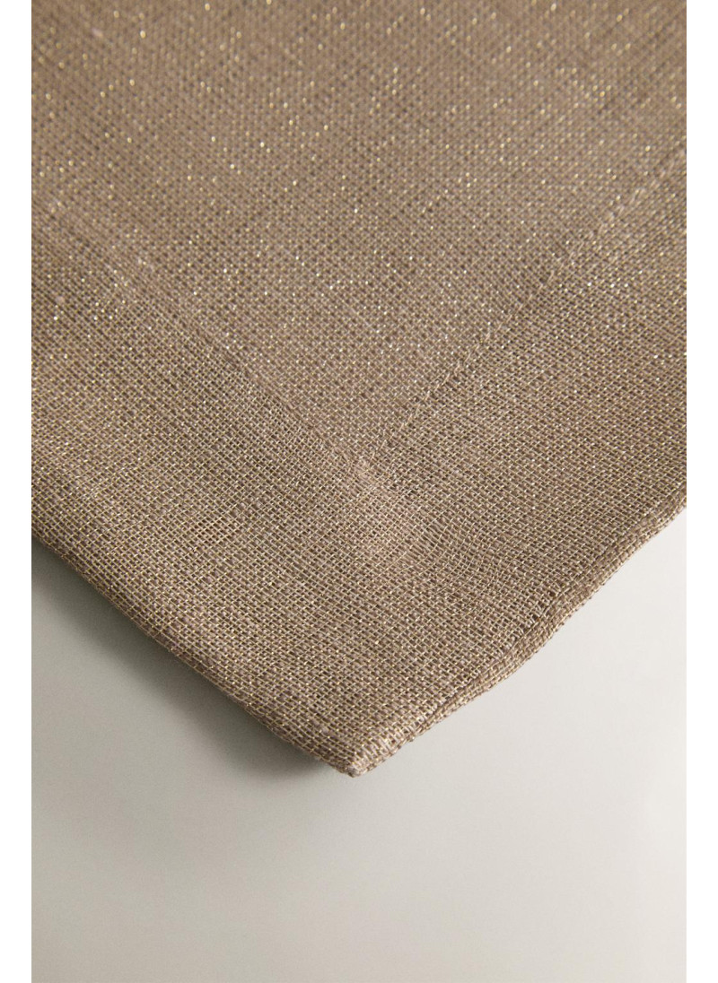 Льняная рождественская скатерть с металлической нитью Льняная рождественская скатерть с металлической нитью