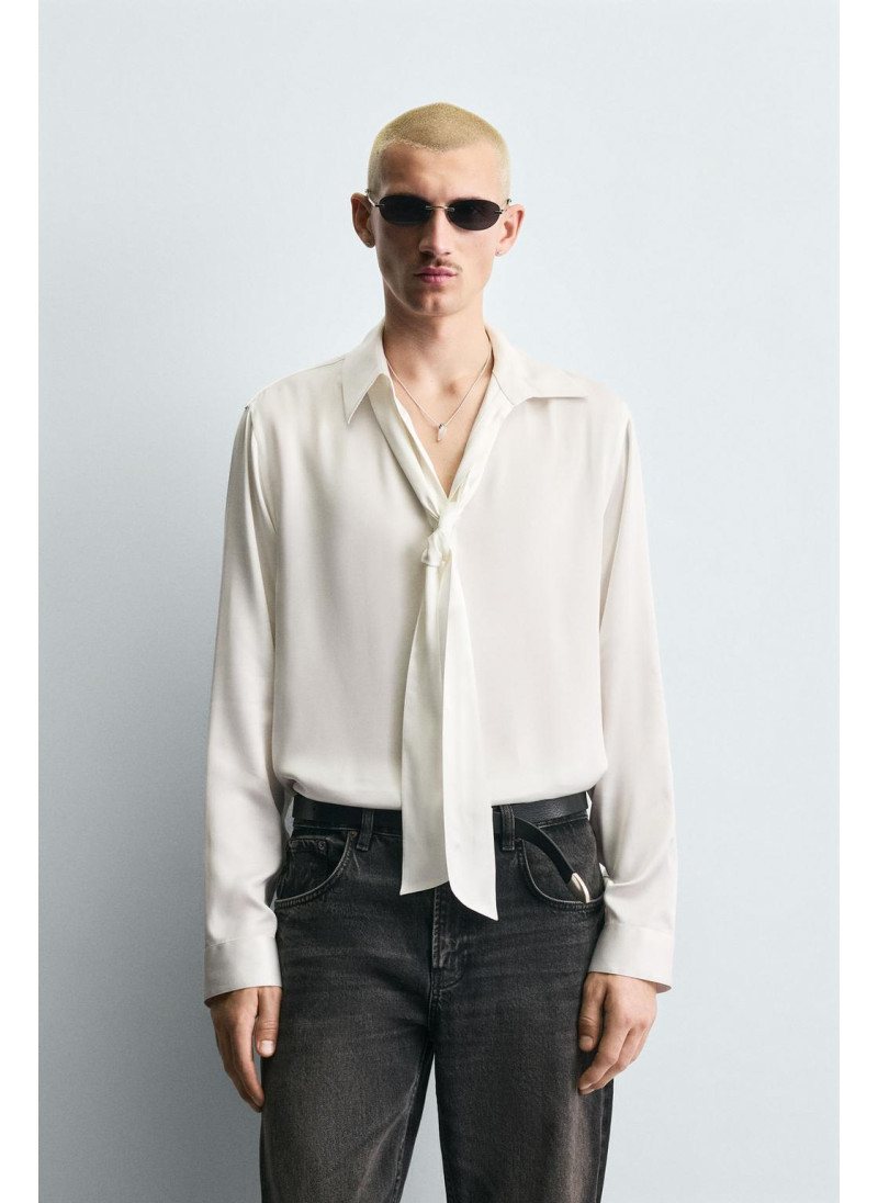 Рубашка с завязкой из вискозы Рубашка с завязкой из вискозы