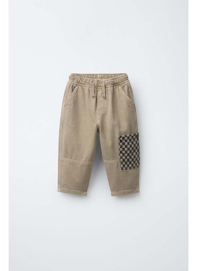 Теплые клетчатые карго брю�...