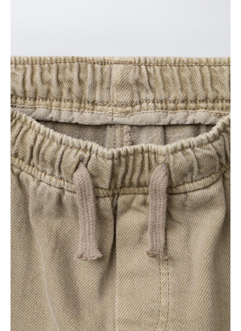 Теплые клетчатые карго брюки из твила Теплые клетчатые карго брюки из твила