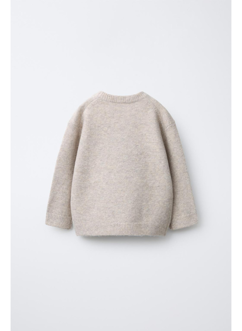 Свитер из мягкого вязаного полотна с вышитой собакой Свитер из мягкого вязаного полотна с вышитой собакой