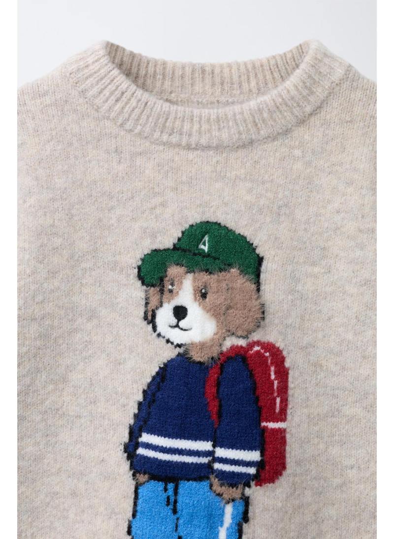 Свитер из мягкого вязаного полотна с вышитой собакой Свитер из мягкого вязаного полотна с вышитой собакой