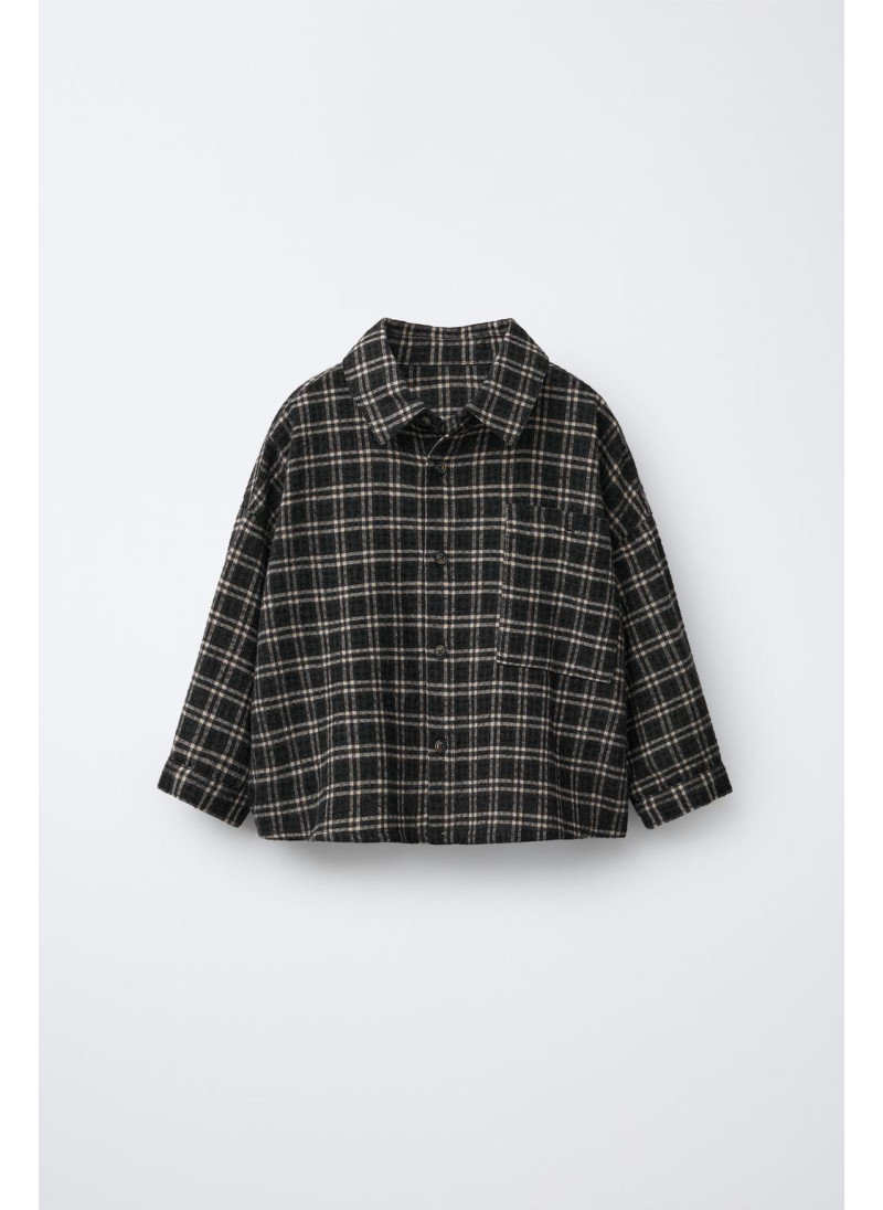 Рубашка в клетку с карманом
