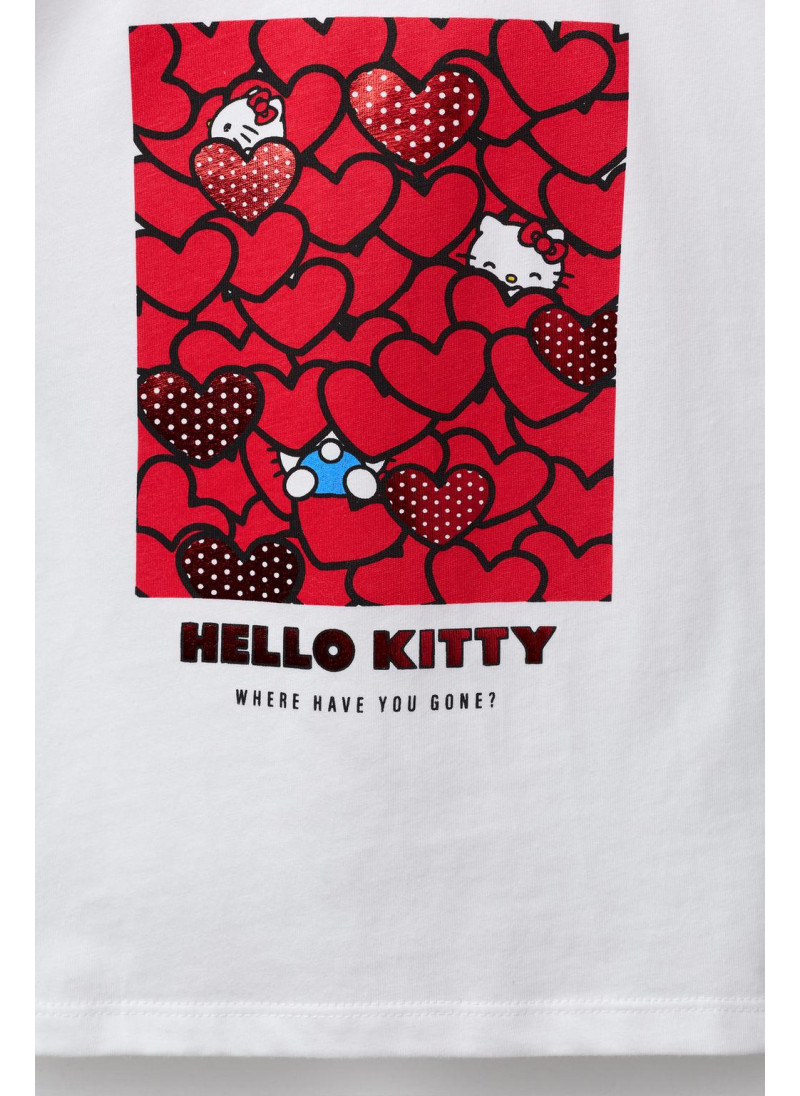 Футболка с принтом сердца hello kitty © sanrio Футболка с принтом сердца hello kitty © sanrio