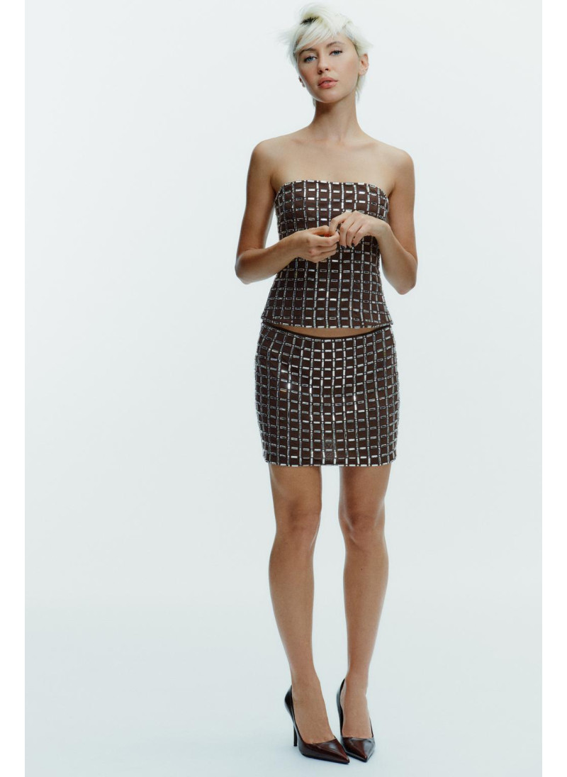 Топ-бандо из мерцающей сетк...