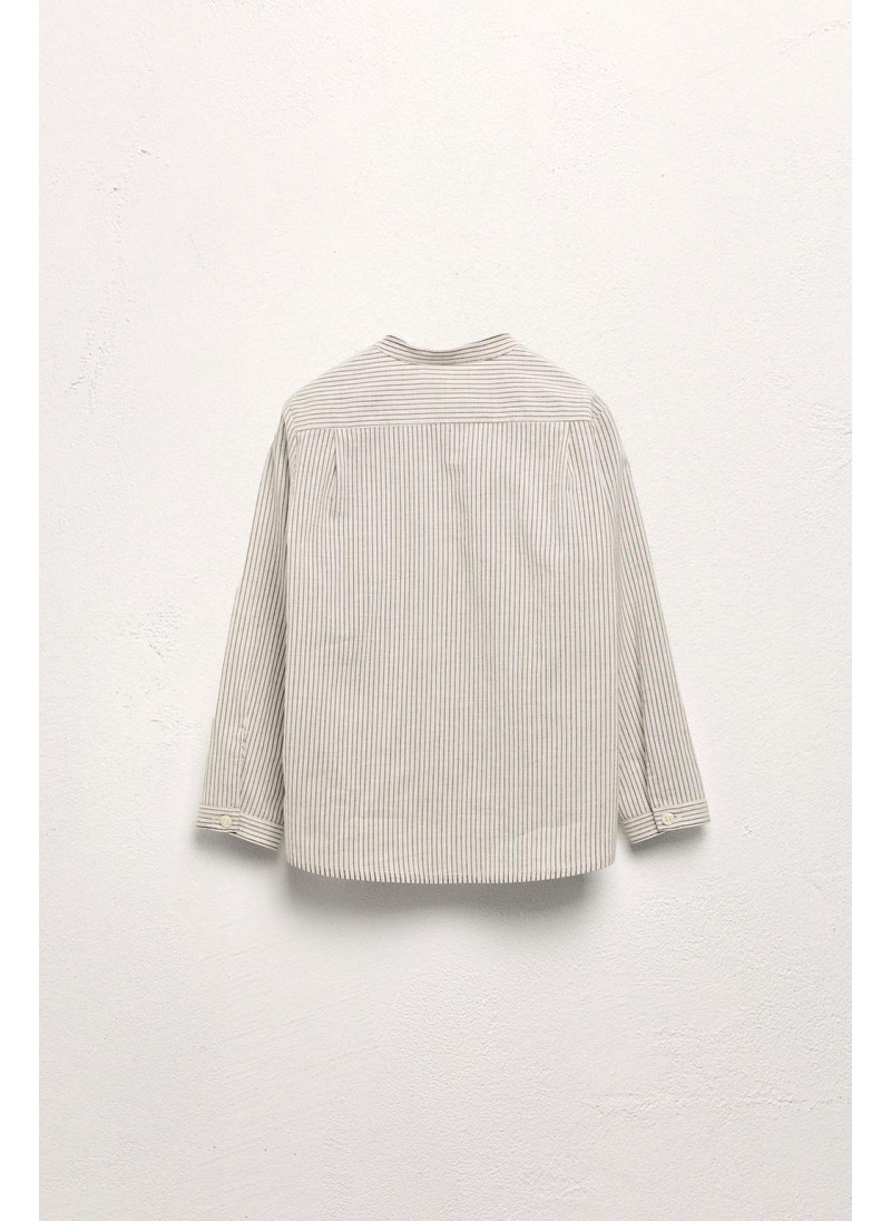 Рубашка с полосатым стойкой в ограниченном выпуске для возраста 2-5 лет Рубашка с полосатым стойкой в ограниченном выпуске для возраста 2-5 лет