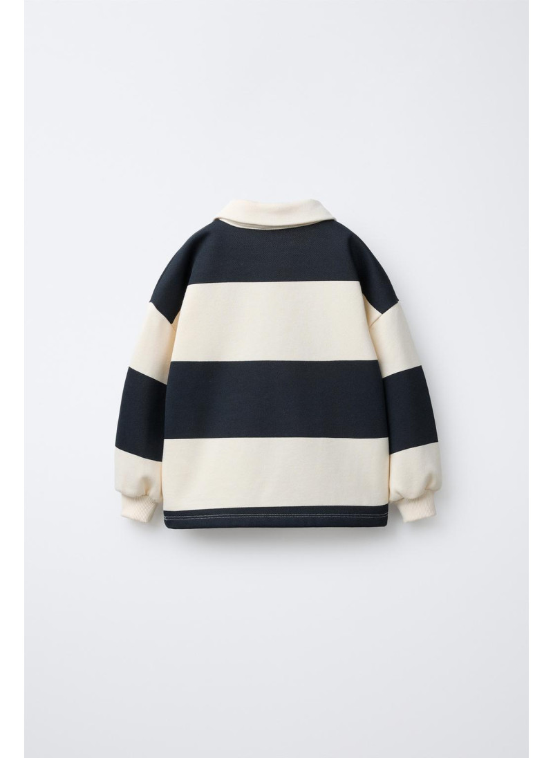 Поло в полоску с принтом собаки Поло в полоску с принтом собаки