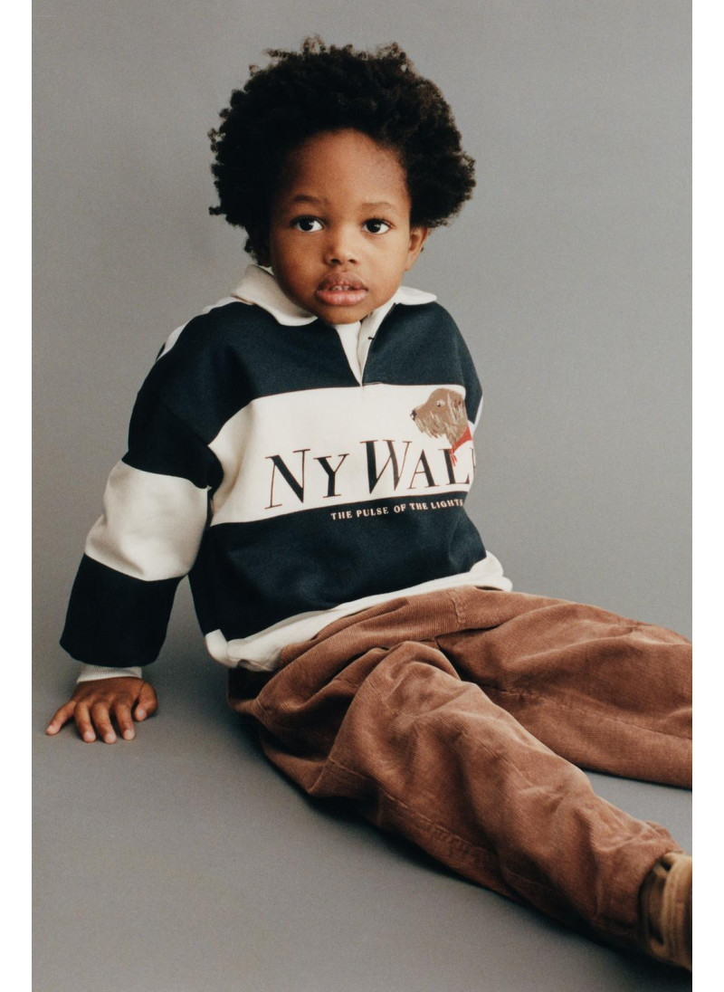 Поло в полоску с принтом собаки Поло в полоску с принтом собаки