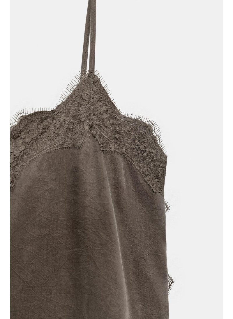 Топ-камисоль с кружевными аппликациями zw collection Топ-камисоль с кружевными аппликациями zw collection