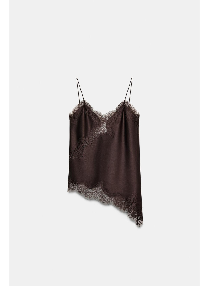Топ-камисоль с кружевной отделкой zw collection Топ-камисоль с кружевной отделкой zw collection