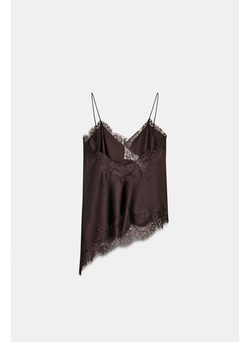 Топ-камисоль с кружевной отделкой zw collection Топ-камисоль с кружевной отделкой zw collection