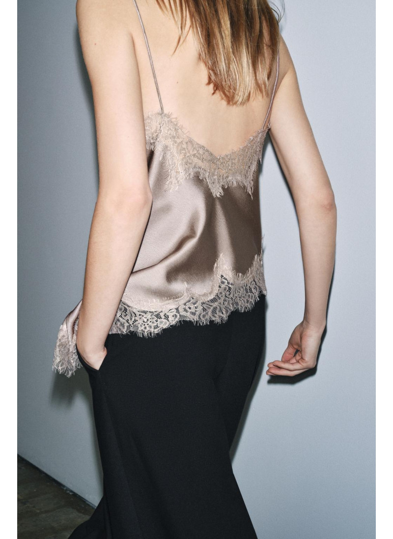 Топ-камисоль с кружевной отделкой zw collection Топ-камисоль с кружевной отделкой zw collection