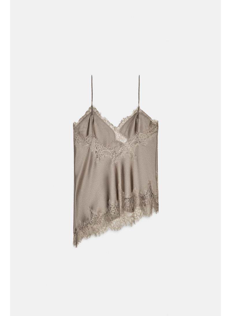 Топ-камисоль с кружевной отделкой zw collection Топ-камисоль с кружевной отделкой zw collection