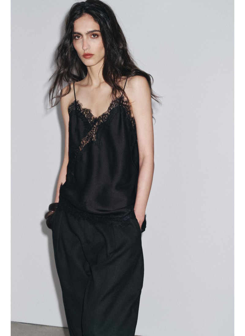 Топ-камисоль с кружевной отделкой zw collection Топ-камисоль с кружевной отделкой zw collection