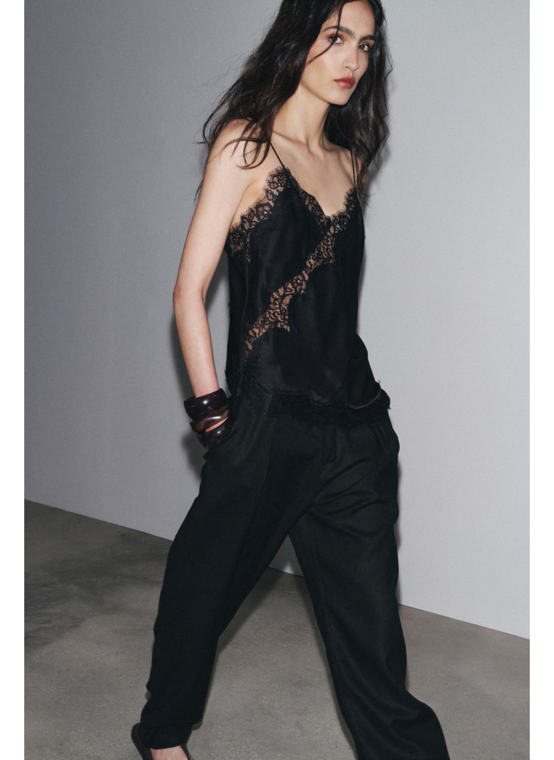 Топ-камисоль с кружевной отделкой zw collection Топ-камисоль с кружевной отделкой zw collection