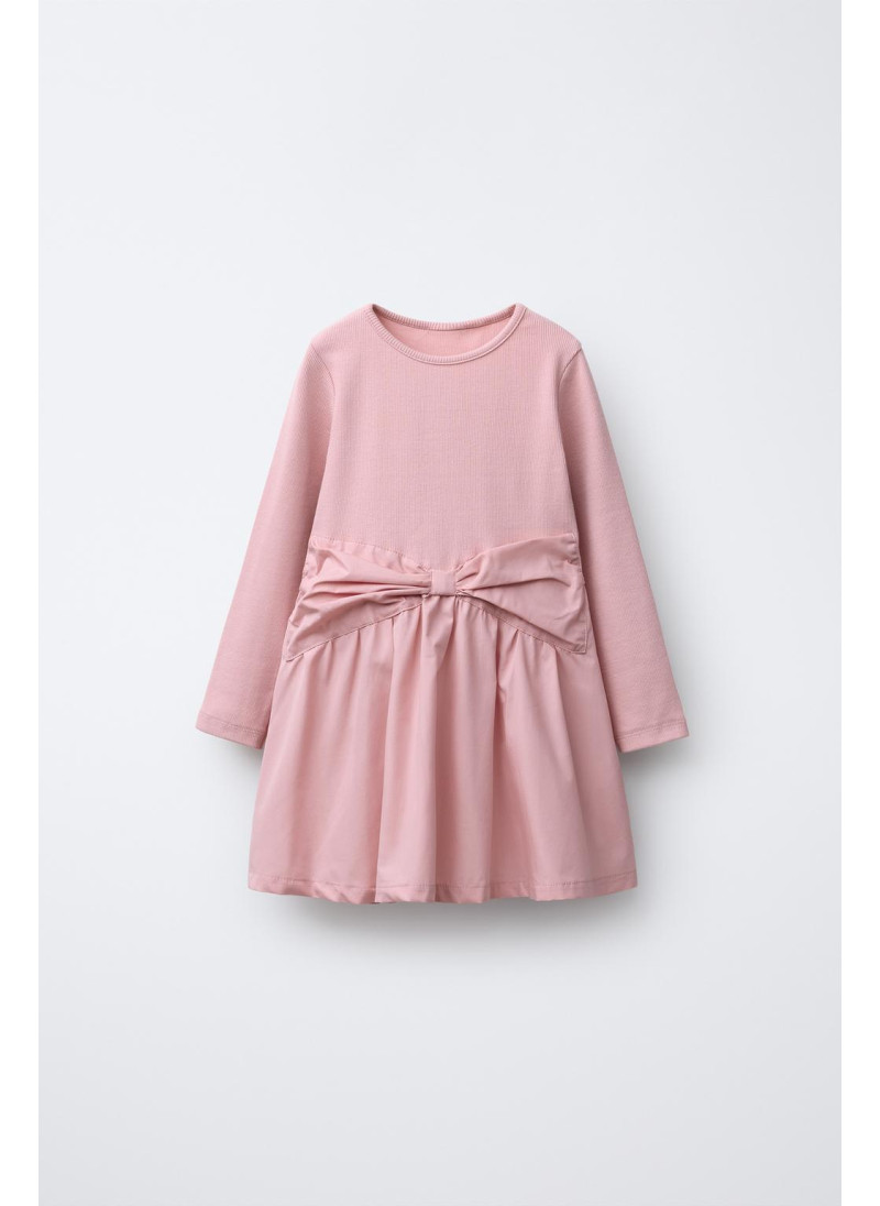 КОМБИНИРОВАННОЕ ПЛАТЬЕ В РУБЧИК С БАНТОМ КОМБИНИРОВАННОЕ ПЛАТЬЕ В РУБЧИК С БАНТОМ