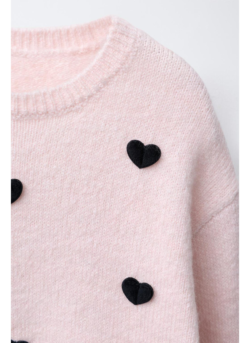 ВЯЗАНЫЙ ДЖЕМПЕР С ВОРСОВЫМИ СЕРДЦАМИ ВЯЗАНЫЙ ДЖЕМПЕР С ВОРСОВЫМИ СЕРДЦАМИ