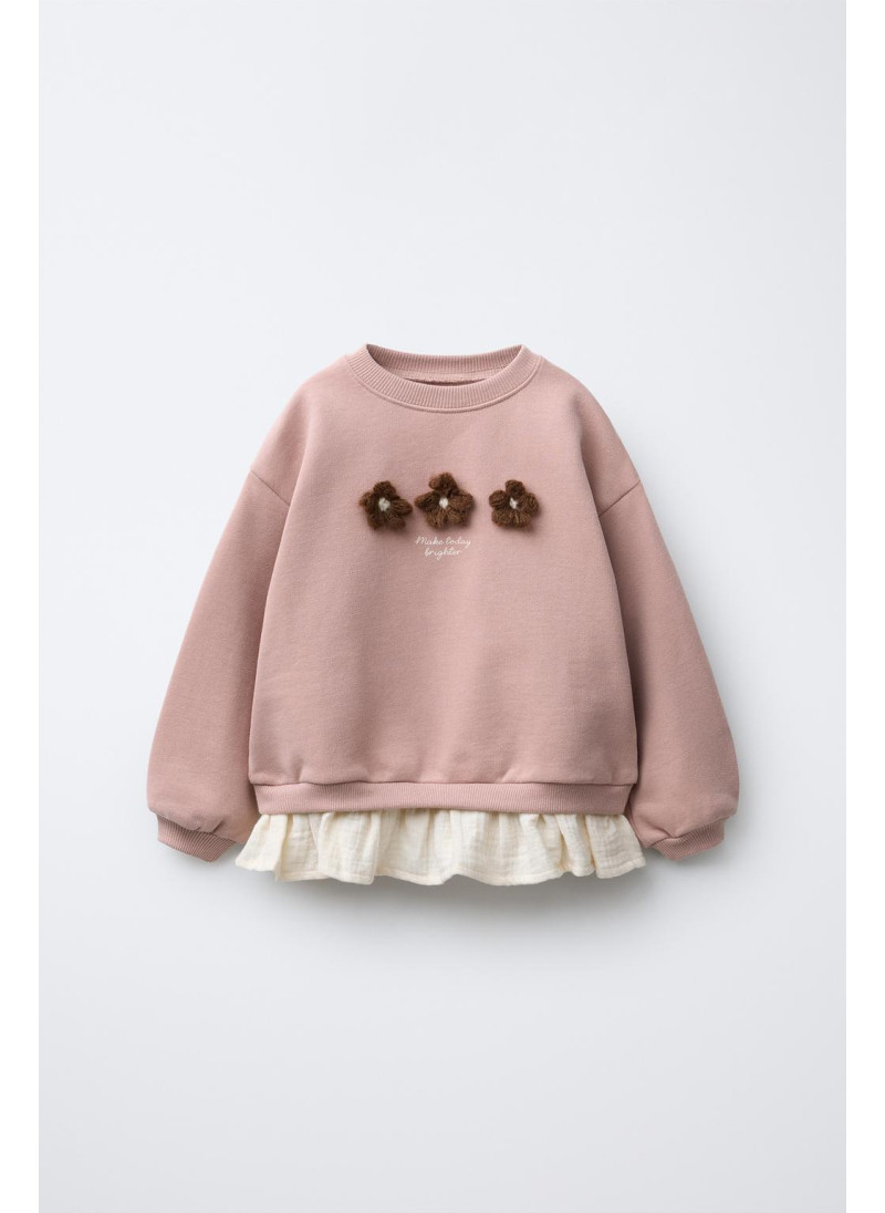 ТОЛСТОВКА С ЦВЕТОЧНЫМИ ВСТАВКАМИ ТОЛСТОВКА С ЦВЕТОЧНЫМИ ВСТАВКАМИ