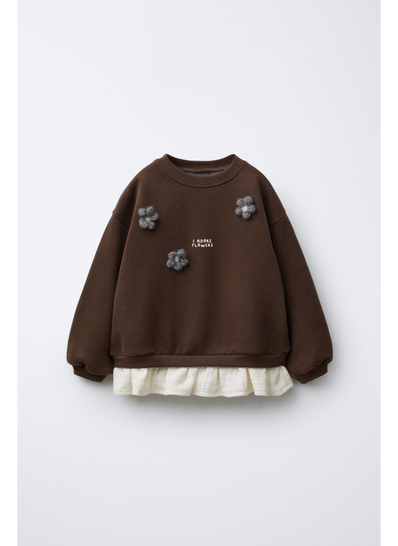 ТОЛСТОВКА С ЦВЕТОЧНЫМИ ВСТАВКАМИ ТОЛСТОВКА С ЦВЕТОЧНЫМИ ВСТАВКАМИ