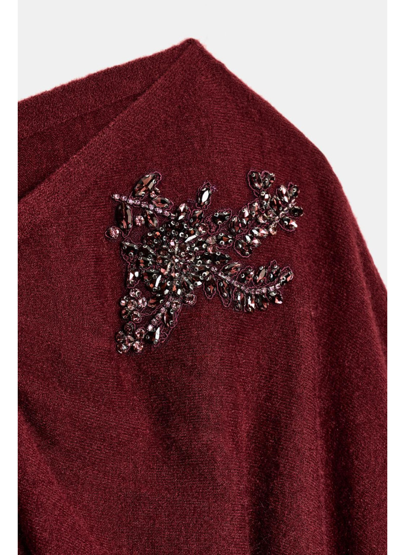 АСИММЕТРИЧНЫЙ СВИТЕР С ОТДЕЛКОЙ ИЗ СТРАЗ АСИММЕТРИЧНЫЙ СВИТЕР С ОТДЕЛКОЙ ИЗ СТРАЗ