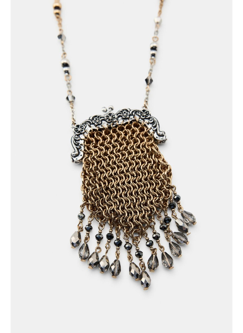 ОЖЕРЕЛЬЕ С ПОДВЕСКОЙ «СУМОЧКА» И СТРАЗАМИ ОЖЕРЕЛЬЕ С ПОДВЕСКОЙ «СУМОЧКА» И СТРАЗАМИ