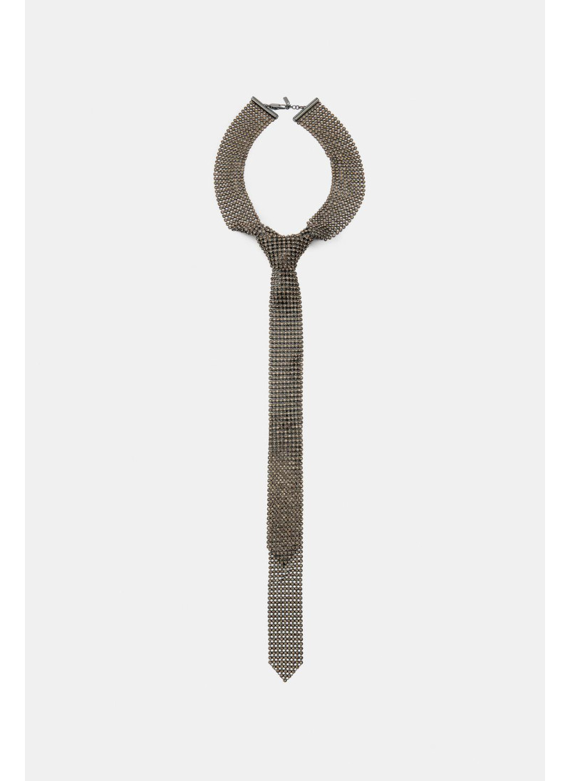 МЕТАЛЛИЧЕСКОЕ ОЖЕРЕЛЬЕ-ГАЛСТУК СО СТРАЗАМИ МЕТАЛЛИЧЕСКОЕ ОЖЕРЕЛЬЕ-ГАЛСТУК СО СТРАЗАМИ