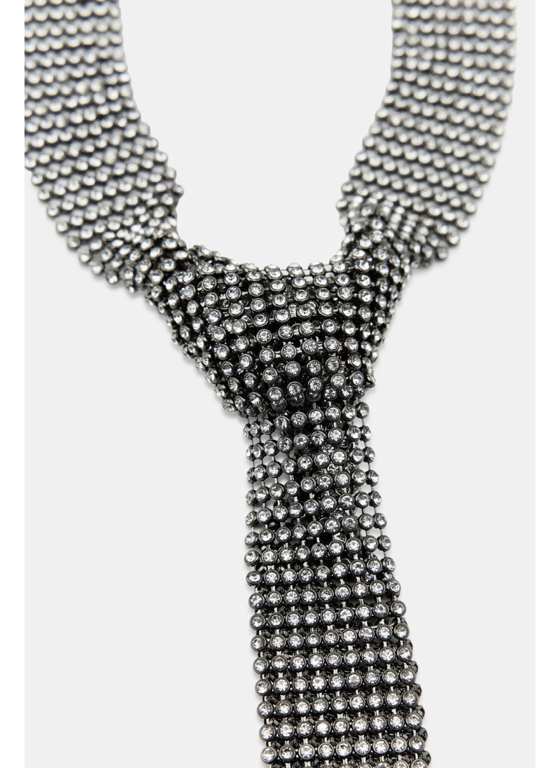 МЕТАЛЛИЧЕСКОЕ ОЖЕРЕЛЬЕ-ГАЛСТУК СО СТРАЗАМИ МЕТАЛЛИЧЕСКОЕ ОЖЕРЕЛЬЕ-ГАЛСТУК СО СТРАЗАМИ