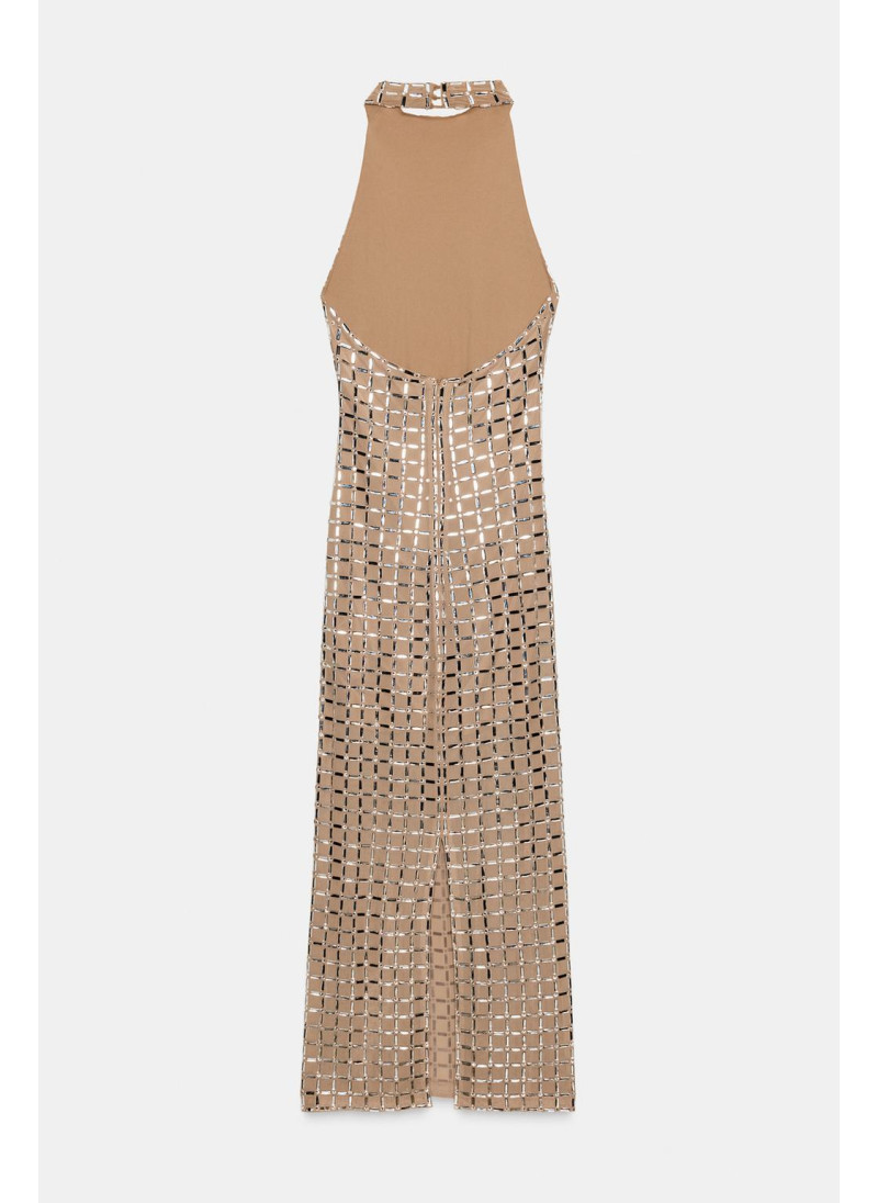 ПЛАТЬЕ МИДИ С ГОРЛОВИНОЙ ХАЛТЕР ИЗ СЕТКИ С БЛЕСТКАМИ ПЛАТЬЕ МИДИ С ГОРЛОВИНОЙ ХАЛТЕР ИЗ СЕТКИ С БЛЕСТКАМИ